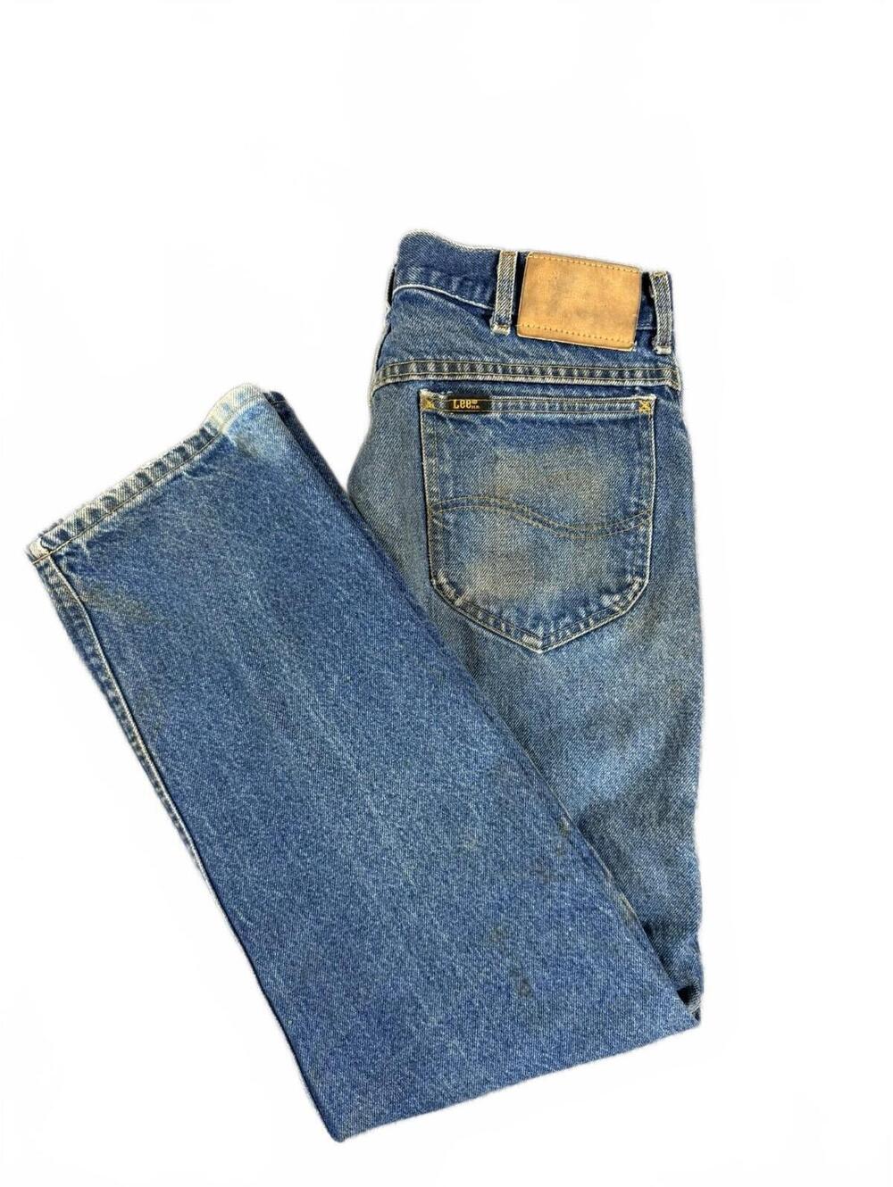 Vintage 70's Lee Union Made Jeans 30x30 Distressed Workwear Straight Leg Denim